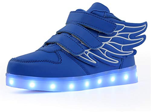 Kauson Unisex Kinder LED Schuhe 7 Farbe USB Aufladen LED Leuchtend Outdoor Sportschuhe Low Top Atmungsaktives Ultraleicht Wasserdicht Laufschuhe Gymnastik Turnschuhe Blinken Sneaker Für Jungen Mädchen