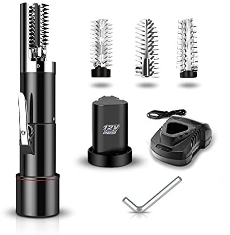BJYX Squamatore Pesce Elettrico con 2 Lame Squamatori per Pesci Ricaricabili Wireless Scaler per Pesci in Acciaio Inossidabile,1 Battery