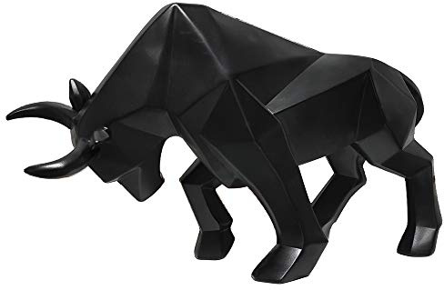 ASNOMY Polyresin Bull Figurine Home Decor, Abstract Sculptures, Originality Home Decoration Furnishing Animal Ornament, Geometric Surface Statues Home Decor Ornament