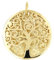 Lucchetta - Baum des Lebens Anhänger in 14K Gelbgold mit Diamant-effekt Medaille, Durchmesser 17mm, Goldanhänger Damen Mädchen 585 Echtgold für Kette (bis zu 4 mm) - hergestellt in Italien