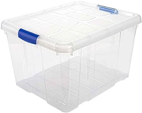 AC - Caja de ordenación de plástico Transparente N.º 2 - Contenedor para almacenar Libros, Ropa, Mantas - Capacidad 25 litros - Dimensiones Aprox.: 25,5 x 35 x 41,5 cm