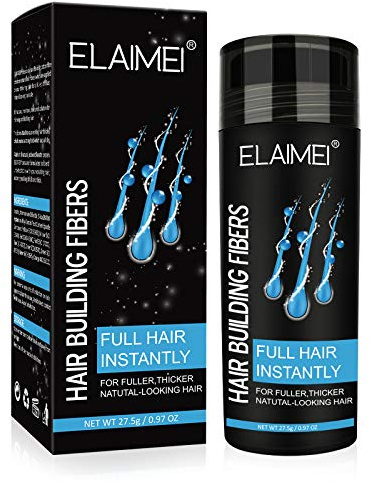 Hairline powder Hair fiber natural hair fiber Apply to men women Get thick hair Conceals Hair Loss (Black)