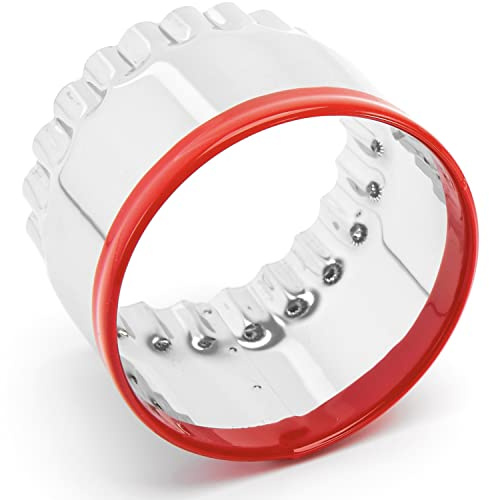 Large Biscuit Cutter 5, Fluted Round Cookie Cutter for Baking, Scalloped Cookie Cutter, Scone Cutter, Coated with Soft PVC for Protection