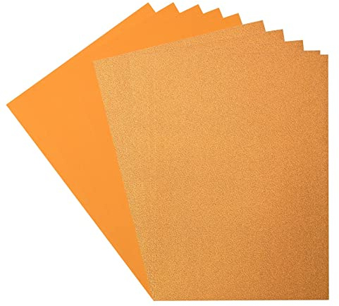 Carta e Cartoncino Glitterati Florence - Supporti colorati A4 per Creazione di Biglietti - Copper/Apricot - 10 Fogli - Carta colorata Scrapbooking, Biglietti e Lavori con Carta - 250/216 g/m²