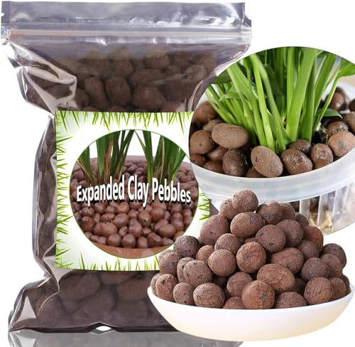 Expanded Clay Pebbles 4L, 8mm-14mm Clay Balls for Plants, Organic Plant Grow Media, Porous Stones for Hydroponics, Drainage, Decoration, Aquaponics, and Other Gardening Essentials