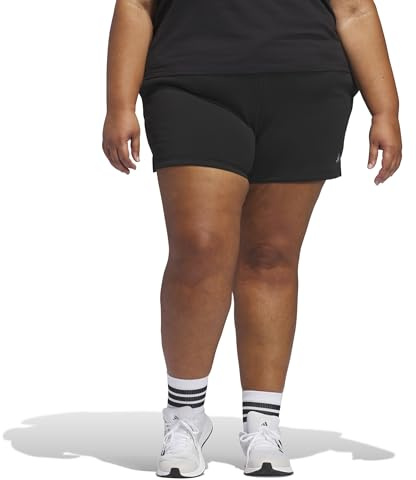 adidas Damen Essentials Small Logo Feel Cozy Shorts, Black/White, S