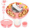 YSWOVUO Snackschale mit Deckel für Stanley Cup 40oz, Silikon Snackteller mit 5 Stück Stanley Cup Zubehör, Stanley Cup Teller mit 4 Fächern, Snack Tablett für Kino Camping Auto Nüsse Candy, Rosa