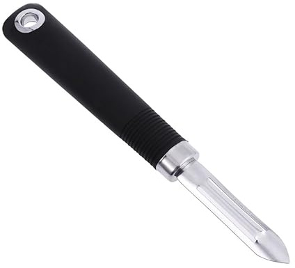 Unomor Stainless Steel Peeler Non-Swivel Dual Edged Vegetable Peeler for Kitchen Ergonomic Potato Carrot Fruit for Right or Left Handed Use