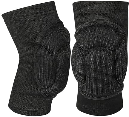 Doukesh Knee Pads Work, Knee Pads for Men/Women, 20MM Thick Knee Pad Gardening, Anti-Slip Collision Avoidance Knee Sleeve for House Cleaning, Construction, Flooring, Garden (1 Pair, Black)