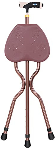 QHLMLL Bastone da Passeggio con Seduta, Bastone da Passeggio, Bastone Pieghevole per Anziani, Bastone in Alluminio con Luce LED, Bastone Regolabile in Altezza per Donne e Uomini (Colore: Argento)