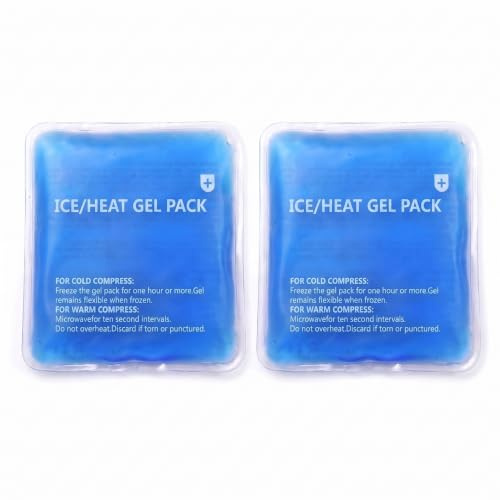 Reusable Hot Cold Ice Packs 2 Pack, 5.1 Flexible Gel Ice Pack, Microwavable Warm Cold Compress for Head Neck Shoulder Knee, Leak Proof BPA Free (Blue)