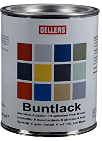 OELLERS Buntlack, 1 Liter, RAL 6005 Moosgrün, innovative Farbtöne, Metallfarbe für kreative Trends auf Holz und Metall, leichte Verarbeitung, wunderschöne Farbgestaltung mit Rostschutzfarbe