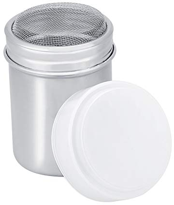 Spargi Cacao in Polvere, Spargizucchero in Acciaio Inox con Coperchio, Rete fine Setaccio farina per Caffè e Spezie, Cannella, Cucina e Decorazione, 7,5 * 11,5 cm / 3 * 4,5 pollici