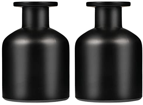 FOMIYES 2Pcs 150ml Matte Black Glass Diffuser Bottles for Reed Sticks, Empty Aromatherapy Jars for Essential Oils, Home Decor and Diy Crafts
