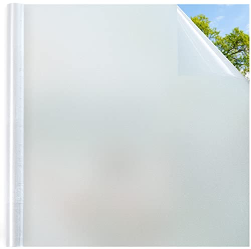 DOWELL Pellicola per finestra satinata per finestre in vetro, 60 x 400 cm, copertura opaca per bagno, camera da letto, cucina e porta dell'ufficio, autoadesiva, statica rimovibile, senza colla o