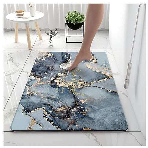 Ergocar Alfombra de Baño de Rápida Absorción del Agua, Alfombrilla de Baño Antideslizantes, Resistente al Desgaste Alfombra de Baño, para Dormitorio Salón Cocina(Patrón de Mármol)
