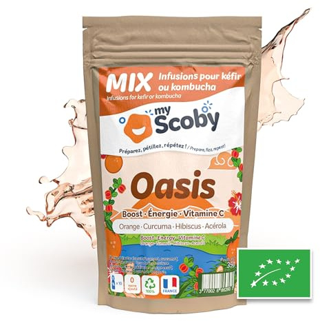 MIX à infuser pour kéfir ou kombucha - BIO - Aromatisation 100% naturelle - À ajouter en 2nd fermentation F2 (Oasis)