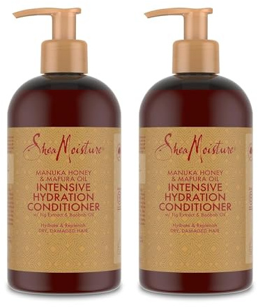 SheaMoisture Intensive Hydration Conditioner für trockenes, geschädigtes Haar Manukahonig & Mafuraöl frei von Silikonen und Sulfaten - 2 x 384 ml