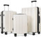 SHOWKOO Kofferset 3 Hartschale Erweiterbar Leicht 100% PC Haltbar Reisekoffer Trolley Handgepäck Sets mit TSA Schloss und 360° 4 Rollen (M L XL -Weiß)