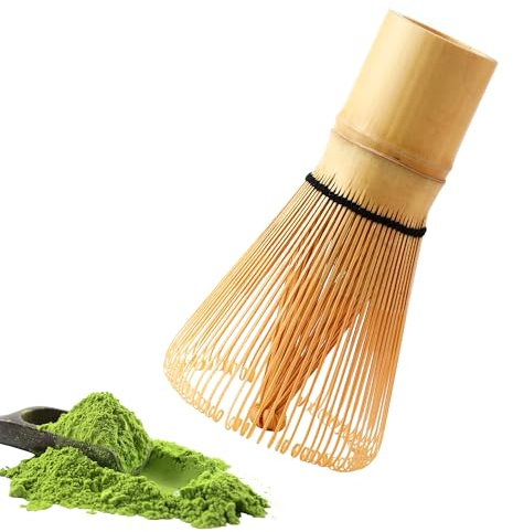 Frusta matcha in naturale, Frusta matcha di bambù, scopa di bambù giapponese utilizzata per mescolare matcha, 100 denti, strumento matcha tradizionale fatto a mano