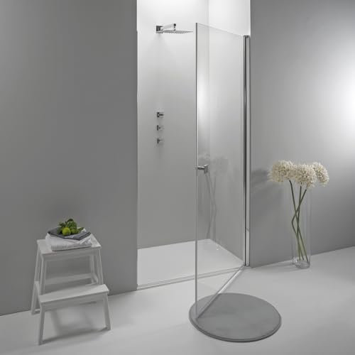 Porta Doccia Nicchia Battente 70 x 195 cm - Vetro Temperato 6 mm, Trasparente, Profilo Cromato, Chiusura Magnetica e Sistema Antigoccia - Facile da Pulire e Installare