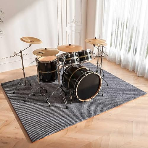 Alfombrilla de batería insonorizada, alfombra antideslizante para instrumentos musicales para batería electrónica de jazz, bombo y snare, alfombra de batería definitiva para un rendimiento estable y