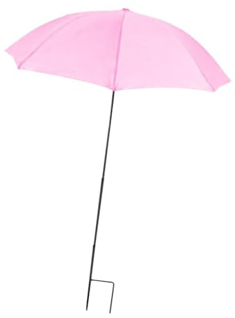 perfk Ombrellone da Giardino Decorativo, Riutilizzabile e Robusto, con picchetto in Metallo per aiuole e Cortile, Rosa