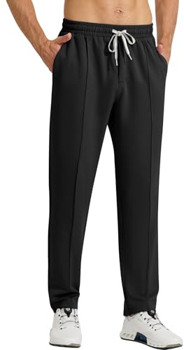 Gaiatiger Mens Joggers Tracksuit Bottoms Jogging Trousers with Pockets Drawstring Casual Sport Sweatpants for Running Gym Workout（9530-Black-XL）