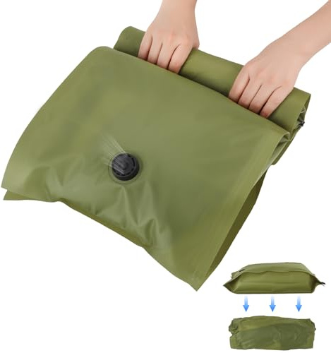 Återanvändbart tyg vakuumtätningspåsar för resekläder | Kompressionsresor nödvändigheter utan pump – manuell avgas-, garderobs- och packorganisation (militärgrön-2S)