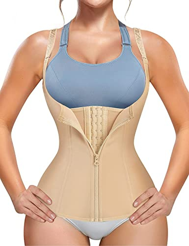 CHUMIAN Donna Corsetto Vita Dimagrante Body Modellante Cintura Intimo Shaper Training Vestiti Shapewear Contenitivo Snellente (Beige, X-Large)