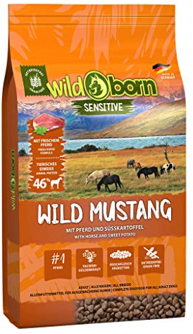 Wildborn Wild Mustang 2 kg Hundefutter – getreidefreies Trockenfutter für Hunde mit Süßkartoffel & Aroniabeeren – ideal für Allergiker, hypoallergen, empfohlen von Tier-Heilpraktikern