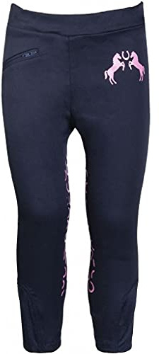 HKM Unisex Kinder Pink Pony Hose, 6900 Dunkelblau, 122-128 EU