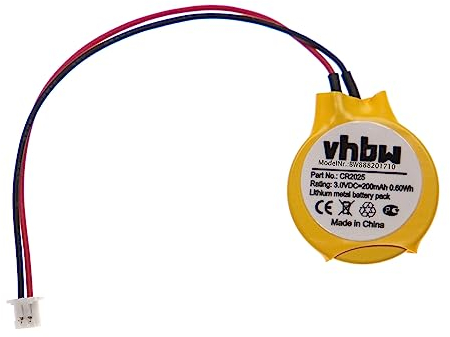 vhbw Universal BIOS-Batterie für Diverse Computer Modellen (200mAh, 3V, Li-Mn)