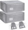 YancLife 50L Underbed Clothes Storage Bags with Zip, 2Pcs Thick Foldable Large Capacity Box Organizer Reinforced Handles + 2Pack Shoe for Quilt Duvets Blankets Bedding