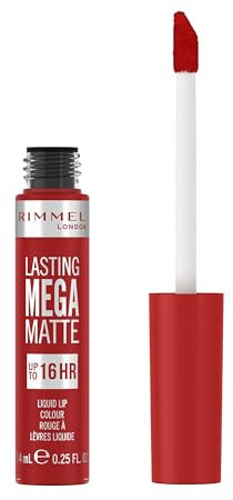 Rimmel London Lasting Mega Matte Liquid Lipstick, Long-Lasting, Hydrating, Vegan Formula - 500 - Fire Starter, 7.4ml
