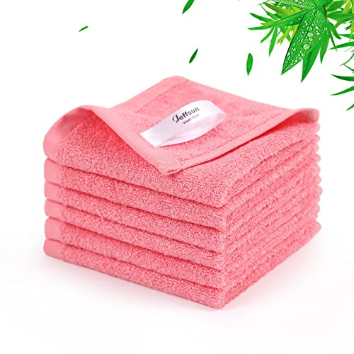 JEFFSUN Baby tvättlappar 6-pack, 25,4 x 25,4 cm himmelskt mjuka rosa tvättdukar för ansikte och kropp, mjuka och säkra ansiktshanddukar på känslig hud, baby nödvändigheter duschgåvor för nyfödda barn