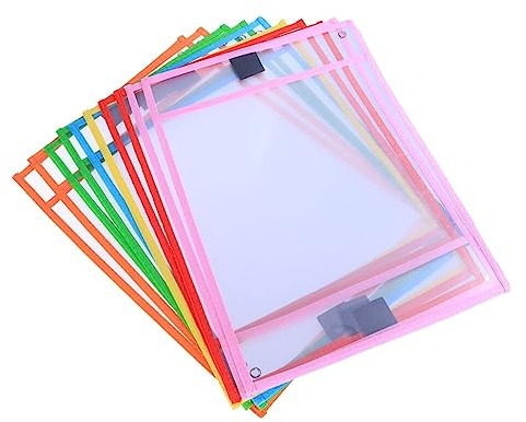 30 Stück Trocken Abwischbare Taschen Für Schreibwaren Bürobedarf Wiederverwendbare Pvc-taschen Mit Stiftetui Zufällige Farbe
