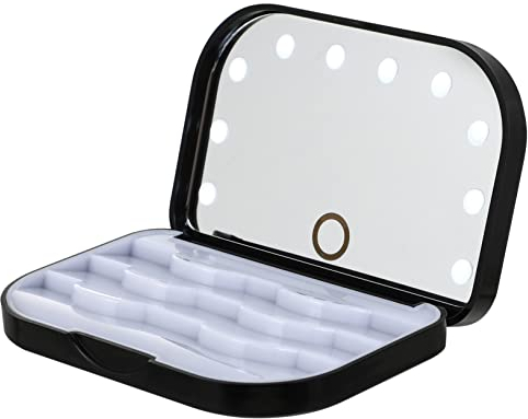 Beavorty Wimpernetui Mit Led-licht Kompaktes Wimpernaufbewahrungsbox-organizer Inklusive Spiegel Für Künstliche Wimpern Und Kleine Utensilien Für Professionelle Nutzung Und Täglichen Gebrau
