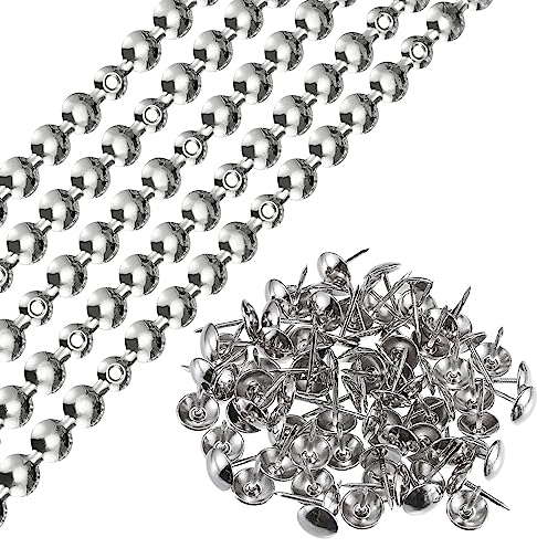 QUARKZMAN 10pz Tappezzeria Chiodi Strisce, 1Metro Lucido Decorativo Chiodo Rifiniture per Divano Testata Sedia Mobili con Tappezzeria Chiodi (11mm Argento)
