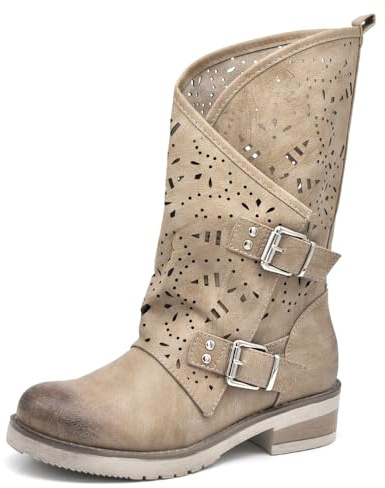 IF Fashion - Botas de mujer con hebilla y tacones 337
