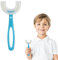 OUDQFCJ 2pcs Spazzolino da denti per bambini Spazzolino a forma di U Testina morbida in silicone Spazzolino da denti per igiene orale a 360° Pulizia dei denti Spazzolino da denti per bambini