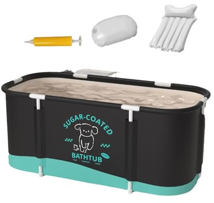 Vasca da bagno portatile pieghevole, vasca idromassaggio 45,3 x 23,6 x 19,7 pollici, vasca idromassaggio calda per uso familiare, vasca idromassaggio compatta e pratica per cabina doccia o usag