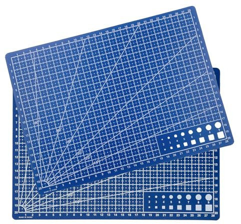Qinsky Cutting Mat,2 Pcs A5 Schneidematte Selbstheilende Schneidematte Bastelunterlage Mat Schneide Bastelmatte Schnittfest für Kreatives Basteln Gestalten