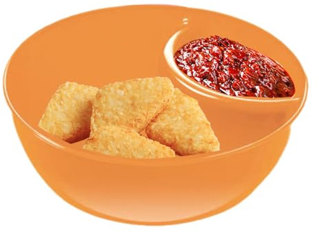 Snack & Dip Bowl, CHIP & Dip Service Tray | Bol de série de prévention de la prévention, collations et bols à trempet - Sérial N Bol de collations - bol à pointe avec section de trempette, Minute E-po