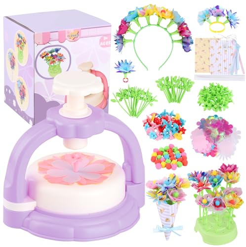 iulrtba DIY Fabric Flower Bouquets, DIY Flowers Bouquet Kit for Kids, Arts and Crafts, Flower Pressing Kit, Birthday Christmas Gifts for 5 6 7 Year Old Girls
