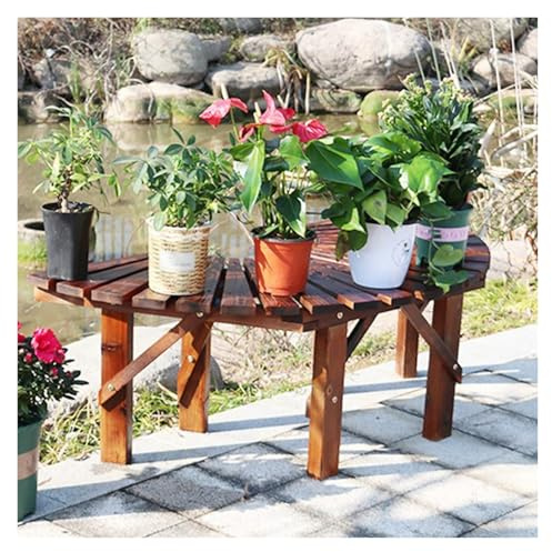 Générique Banc d'arbre en Forme D'éventail,Assise en Bois Incurvée,Capacité De Charge De 400 Kg for Pelouse Et Arrière-Cour (bancs Inclus Uniquement)
