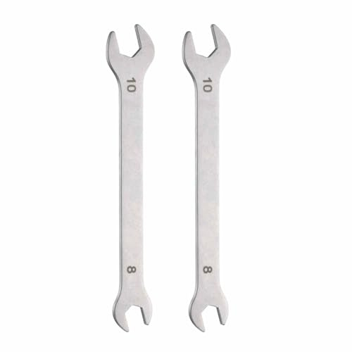 HARFINGTON 2pcs Super Thin Open End Wrench 8x10mm Metric Lightweight U-Shaped Spanner Double End Wrenches for Automotive Repair Furniture Assembly, Gray