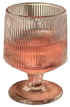 Mjölk Vertikalt randigt glas med kort stjälk, 225 g klart ribbat Drycker