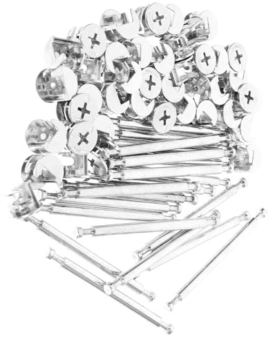 SEWACC Kit de Conexión para Muebles de Metal 20 Piezas Pasadores de Leva y Tornillos Excéntricos 48Mm y 84Mm Herrajes para Gabinetes de Cocina y Baño Accesorios de Cerradura para