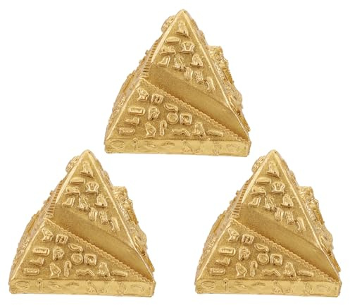 Veemoon Modello Piramide Egizia in Resina 3 Pezzi per Decorazione da Scrivania, Ornamento per Arredamento Casa e Collezione, Accessorio Terapeutico Psicologico Resistente alle Intemperie